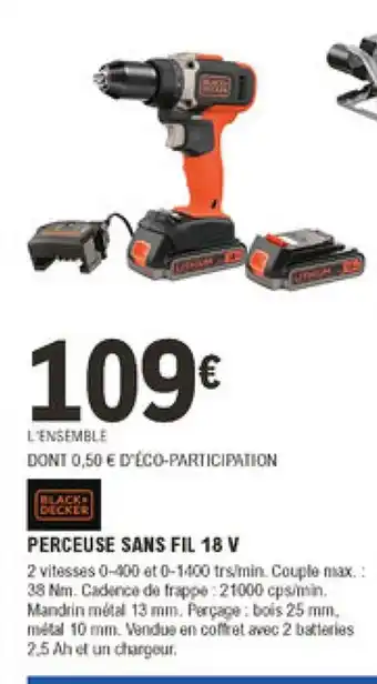E.Leclerc Brico Perceuse Sans Fil 18 V offre