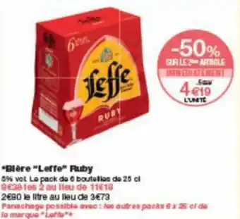 Monoprix Bière "leffe" ruby offre