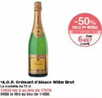 Monoprix A.O.P. crémant d'alsace willm brut offre