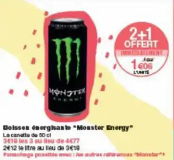 Monoprix Boisson énergisante "monster energy" offre