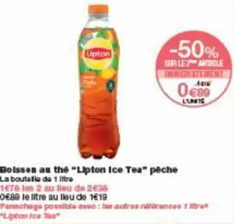 Boisson au thé "lipton ice tea" pêche