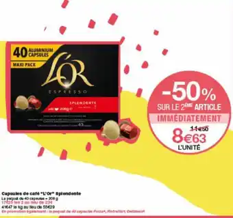 Monoprix Capsules de caf "l'or" spiendente offre