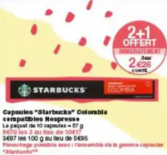 Monoprix Capsules "starbucks" colombia compatibles nespresso offre