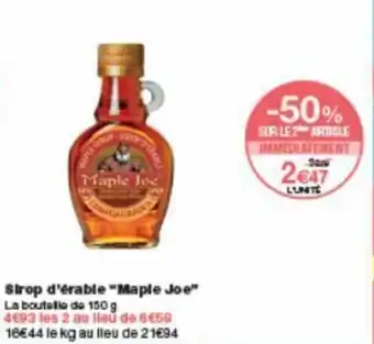Monoprix Sirop d'érable "maple joe" offre