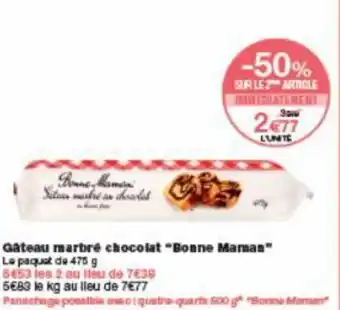 Monoprix Gateau marbré chocolat "bonne maman" offre
