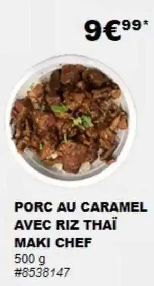 Costco Porc Au Caramel Avec Riz Thaï Maki Chef offre