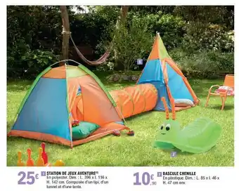 E.Leclerc Station De Jeux Aventure, Bascule Chenille offre