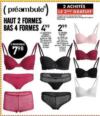 Stokomani Le Soutien-gorge Dentelle, Le Tanga Shortys Slip Ou String offre