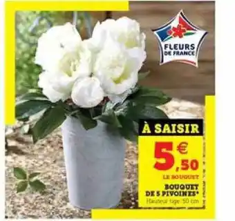 U Express Bouquet De 5 Pivoines offre