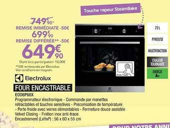 Proxi Confort Electrolux Four Encastrable offre