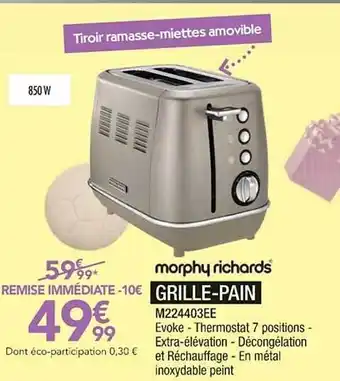 Proxi Confort Grille-pain Morphy Richards offre