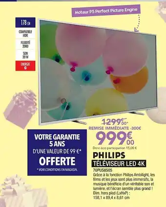 Proxi Confort Téléviseur Led 4k Philips offre