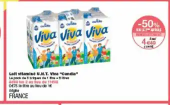 Monoprix Lait Vitamine U.H.T viva Candia offre