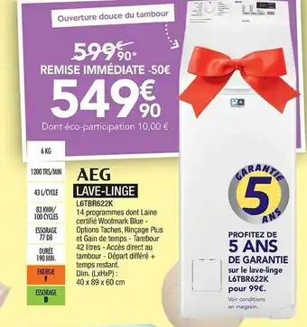 Proxi Confort Lave-linge Aeg offre