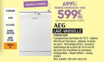Proxi Confort Lave-vaisselle Aeg offre