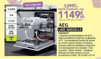 Proxi Confort Lave-vaisselle Aeg offre