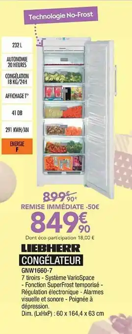 Proxi Confort Congélateur Liebherr offre
