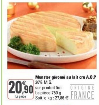 G20 Munster Géromé Au Lait Cru A.O.P offre