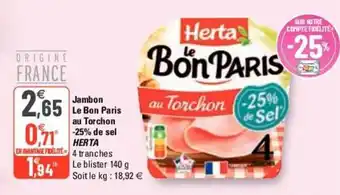 G20 Jambon Le Bon Paris offre