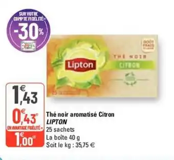 G20 Thé Noir Aromatisé Citron offre