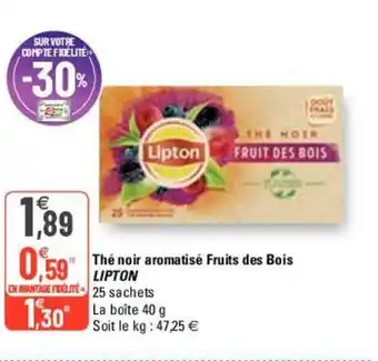 G20 Thé Noir Aromatisé Fruits Des Bois offre