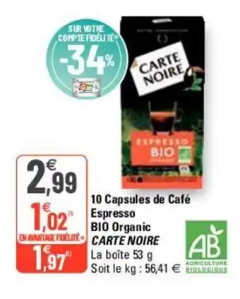 G20 10 Capsules de Café offre