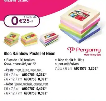 Calipage Bloc Rainbow Pastel Et Néon offre