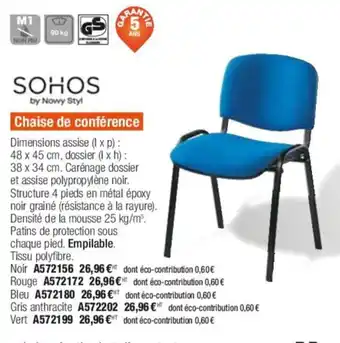 Calipage Chaise de conférence offre