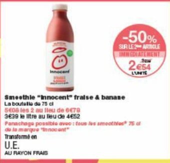 Monoprix Smoothie "Innocent" fraise & banane offre