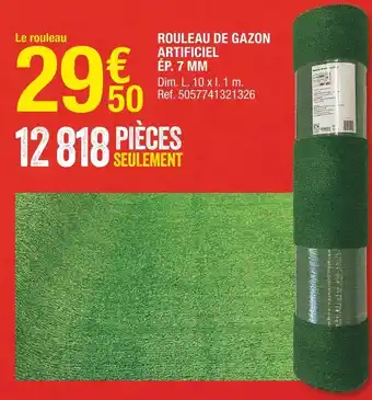 Brico Dépôt Rouleau de gazon artificiel ép. 7 mm offre