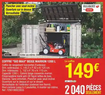 Brico Dépôt Allibert coffre "sio max" beige marron 1200 l offre