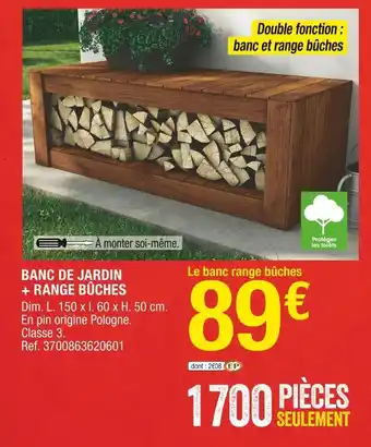 Banc de jardin + range bûches
