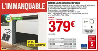 Brico Dépôt Porte de garage sectionnelle motorisée offre