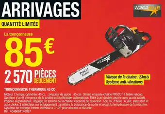 Brico Dépôt Woodstar tronçonneuse thermique 45 cc offre