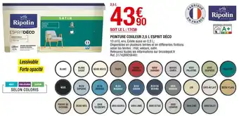 Brico Dépôt Ripolin peinture couleur 2,5 l esprit déco offre
