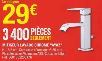 Mitigeur lavabo chromé "ayaz"