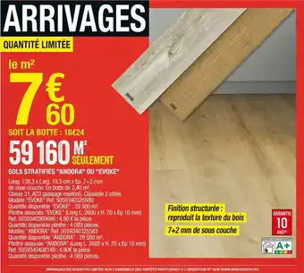 Brico Dépôt Sols stratifiés "andora" ou "evoke" offre