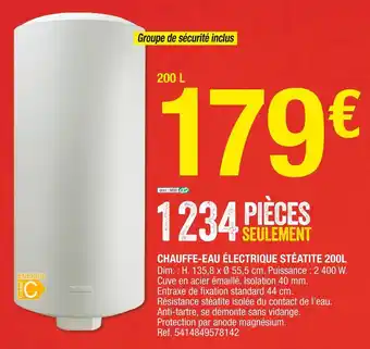 Brico Dépôt Chauffe-eau électrique stéatite 200l offre