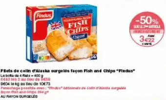 Monoprix Filets de colin d'alaska surgelés façon fish and chips offre