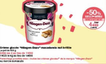 Monoprix Crème glacée "häagen-dazs" macadamia nut brittle offre