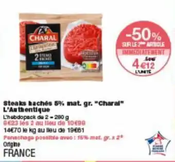 Monoprix Steaks hachés 5% offre