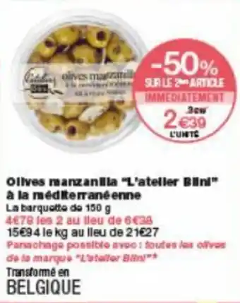 Monoprix Olives manzanilla "l'atelier blini" offre