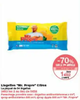 Monoprix Lingettes "mr. propre" citron offre