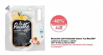 Monoprix Lessive lait d'amande douce "la recette" offre