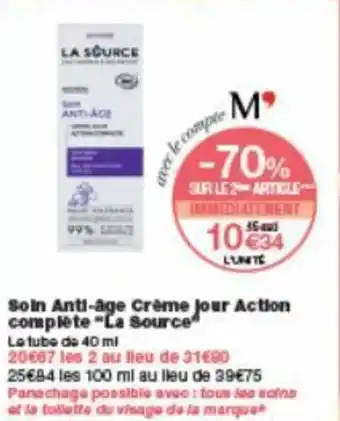 Monoprix Soin anti-âge creme jour action complète offre