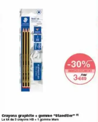 Monoprix Crayons graphite + gomme offre