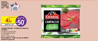 Intermarché Express Viande Bovine : Carpaccio Basilic Charal offre