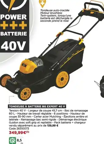 Bricomarché Tondeuse à Batterie BG Expert 40V offre