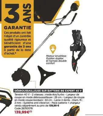 Bricomarché Débroussailleuse Sur Batterie BG Expert 40V offre