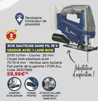 Bricomarché Scie Sauteuse Sans Fil 18v offre